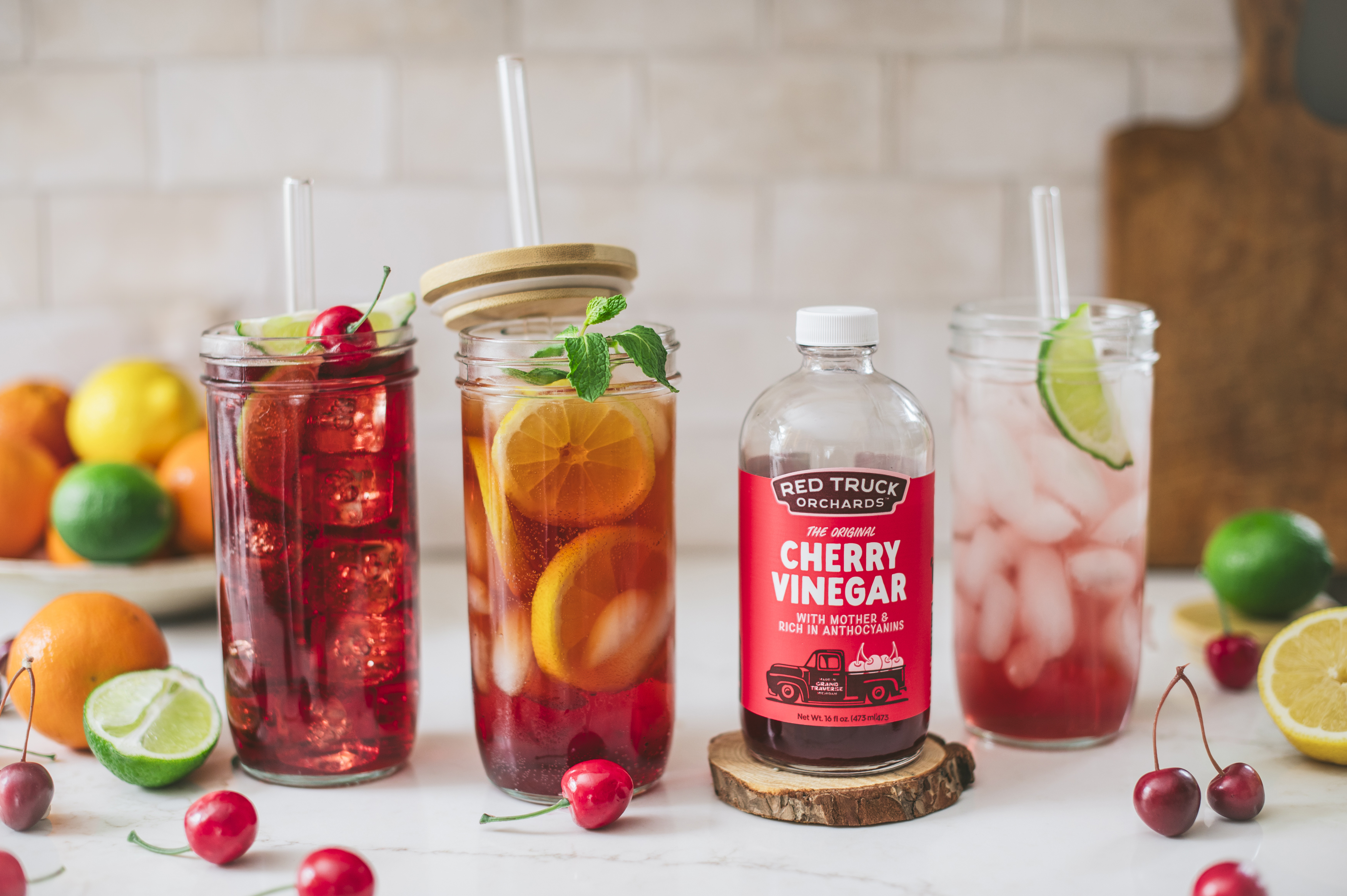 Cherry Vinegar works great in mocktails, smoothies, cold beverages, and as a wellness boost.