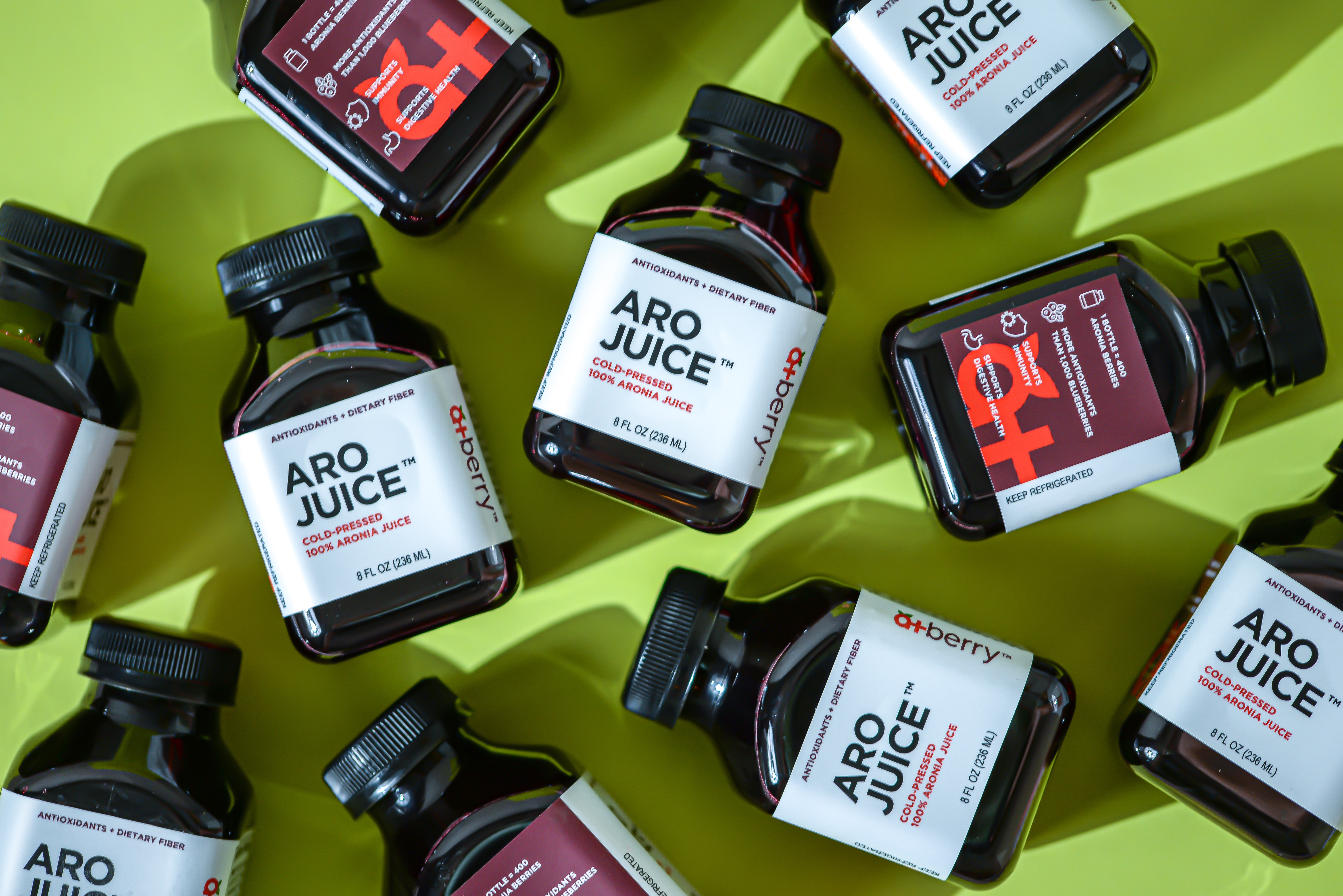 AroJuice - 100% cold pressed aronia juice made from Midwest-grown berries. No added sugar.