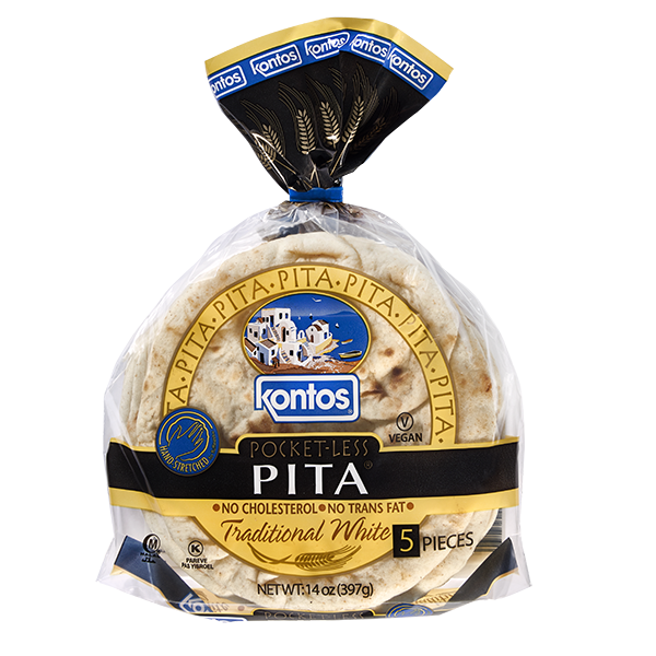 Kontos Pocket-Less Pita Bread - White